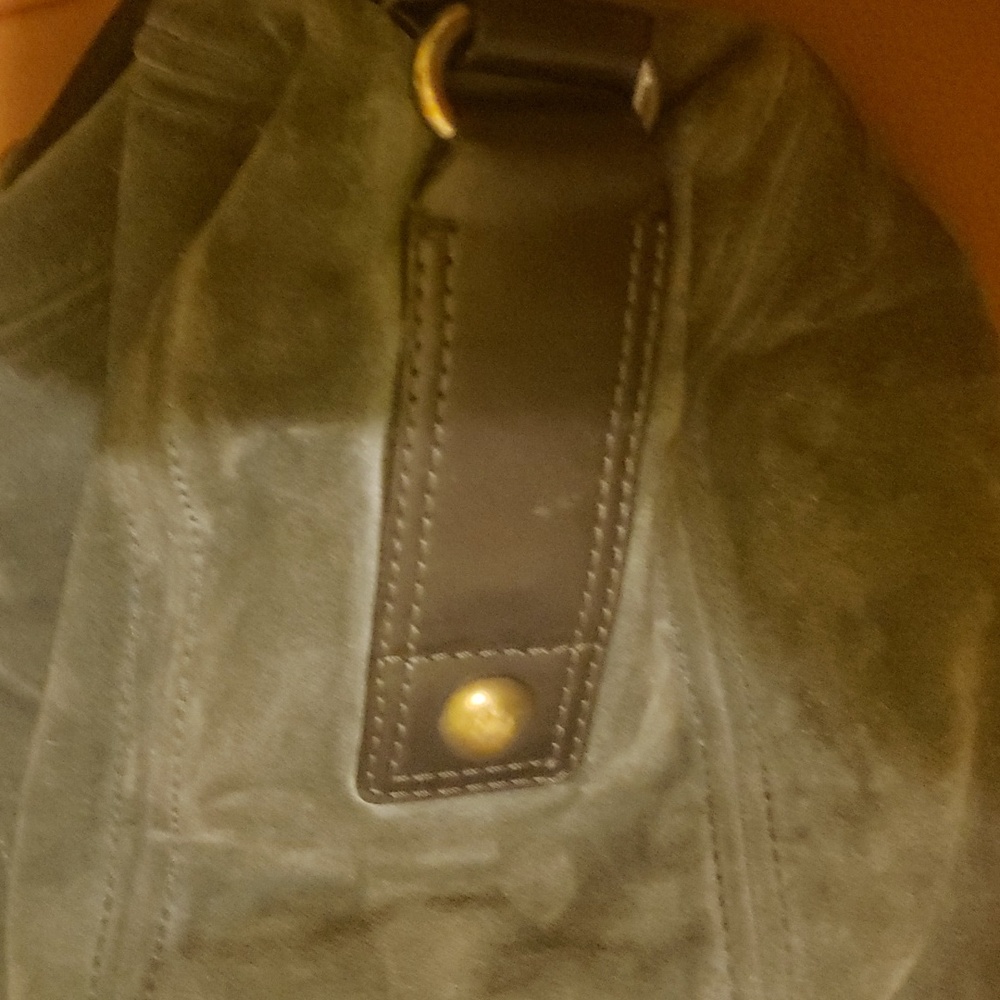 Baby Blue Suede/Leather Coach Hobo Woman Shoulder bag - Picture 3 of 9